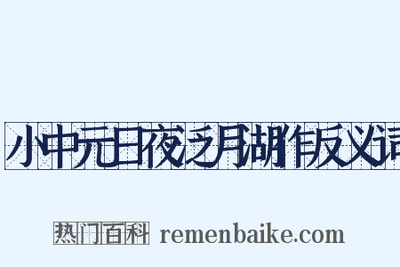 小中元日夜泛月湖作反义词是什么意思的图片